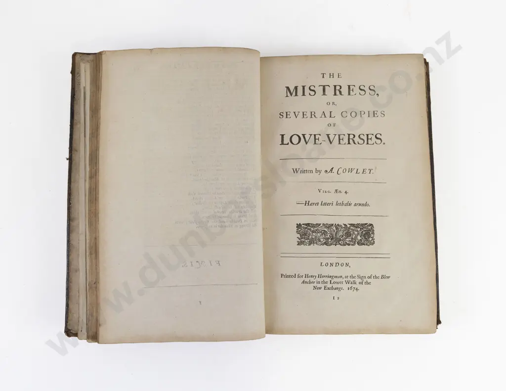 Cowley, Abraham, The Works of Mr Abraham Cowley, 1674 Image 1++
