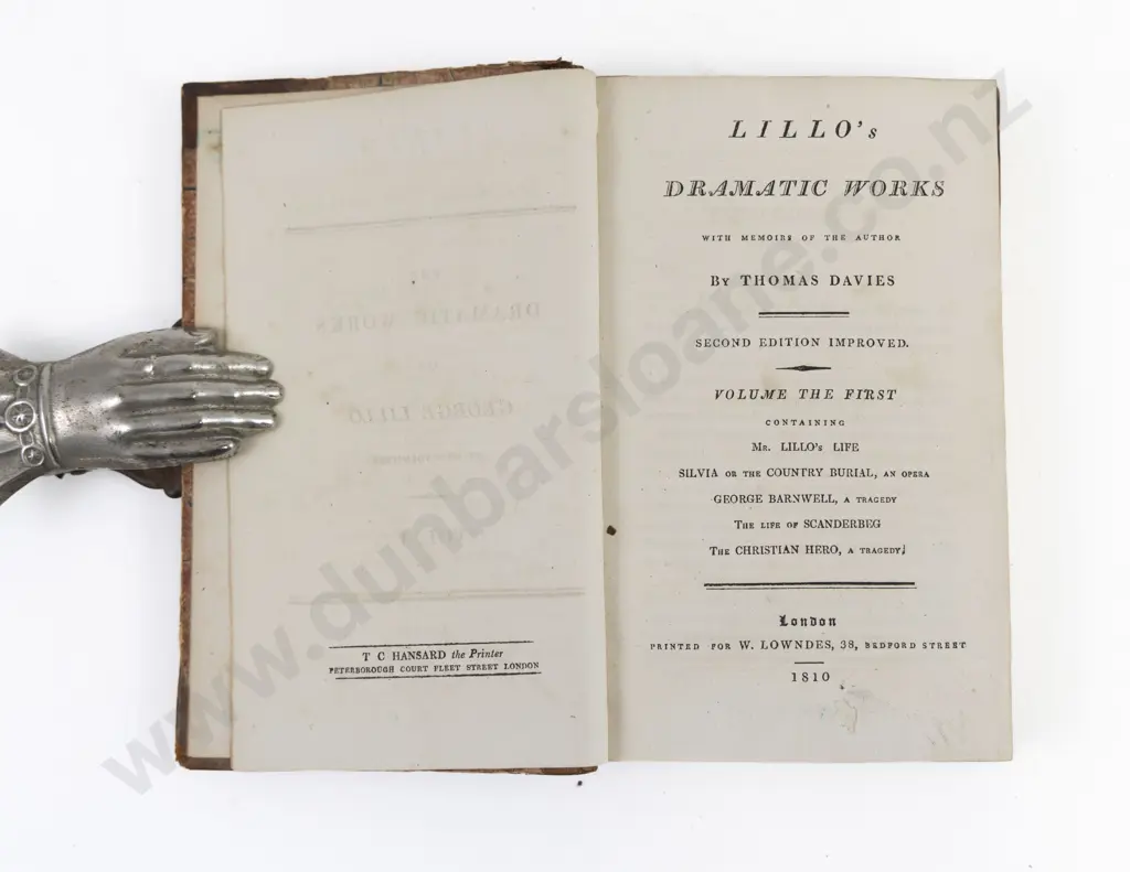 Davies, Thomas, Lillo's Dramatic Works (2 Volumes, 1810) Image 1++