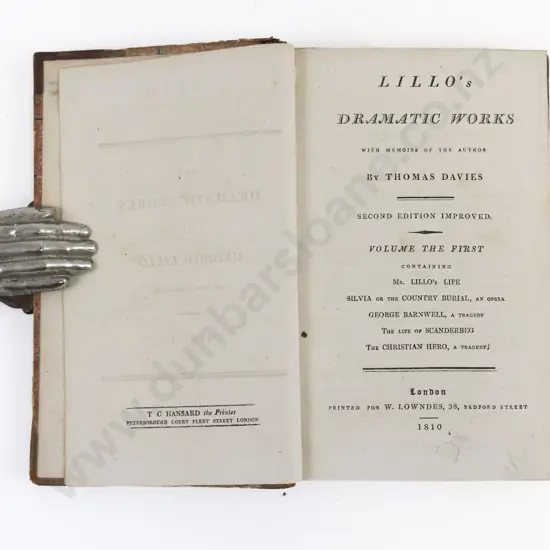 Davies, Thomas, Lillo's Dramatic Works (2 Volumes, 1810)
