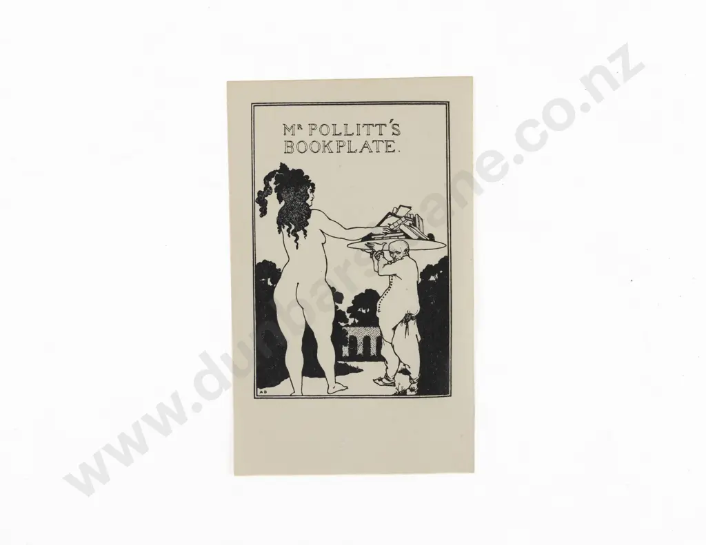 Beardsley, Aubrey, (1872-1898) Bookplate For Herbert Charles Pollitt (Mr Pollitt's Bookplate) Image 1++