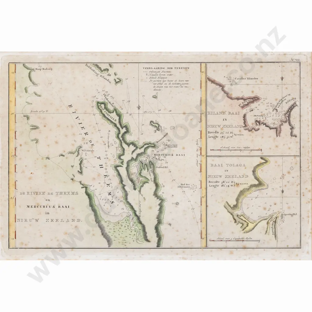 C van Baarsel, de Rivier de Theems en Mercurius Baai in Nieuw Zeeland, c1797 Image 1++