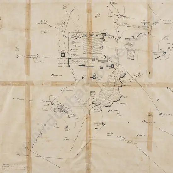 An Interesting Hand Drawn Boer War Map Of Mafeking