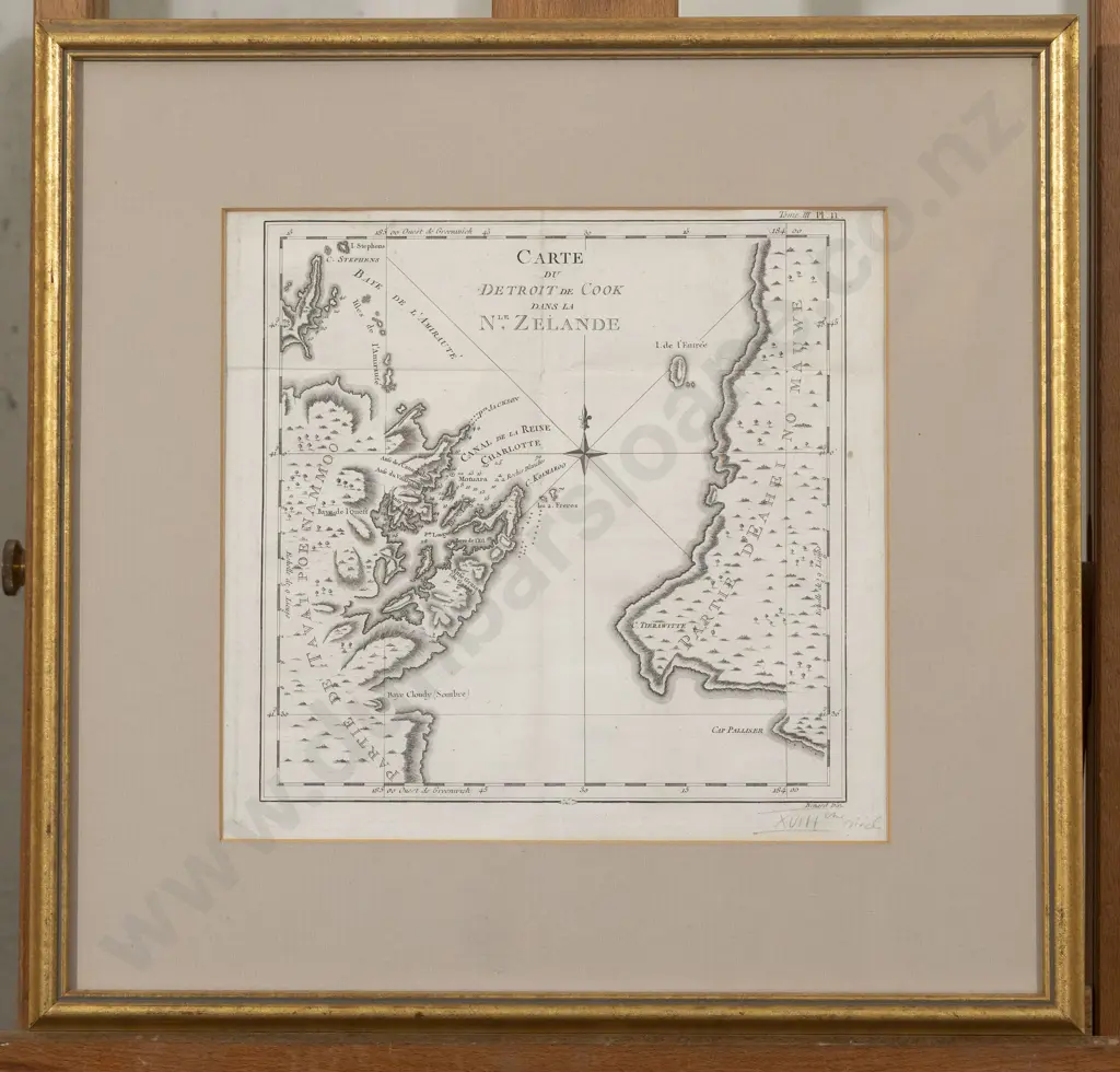 Robert Benard, Carte Du Detroit de Cook dans la Nle Zelande, 1774 Image 1++