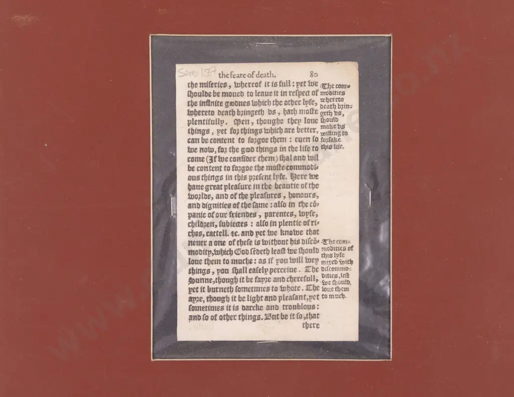 Specimen Leaf From Bradford's Godly Meditations by W. Seres, 1567 Image 1++