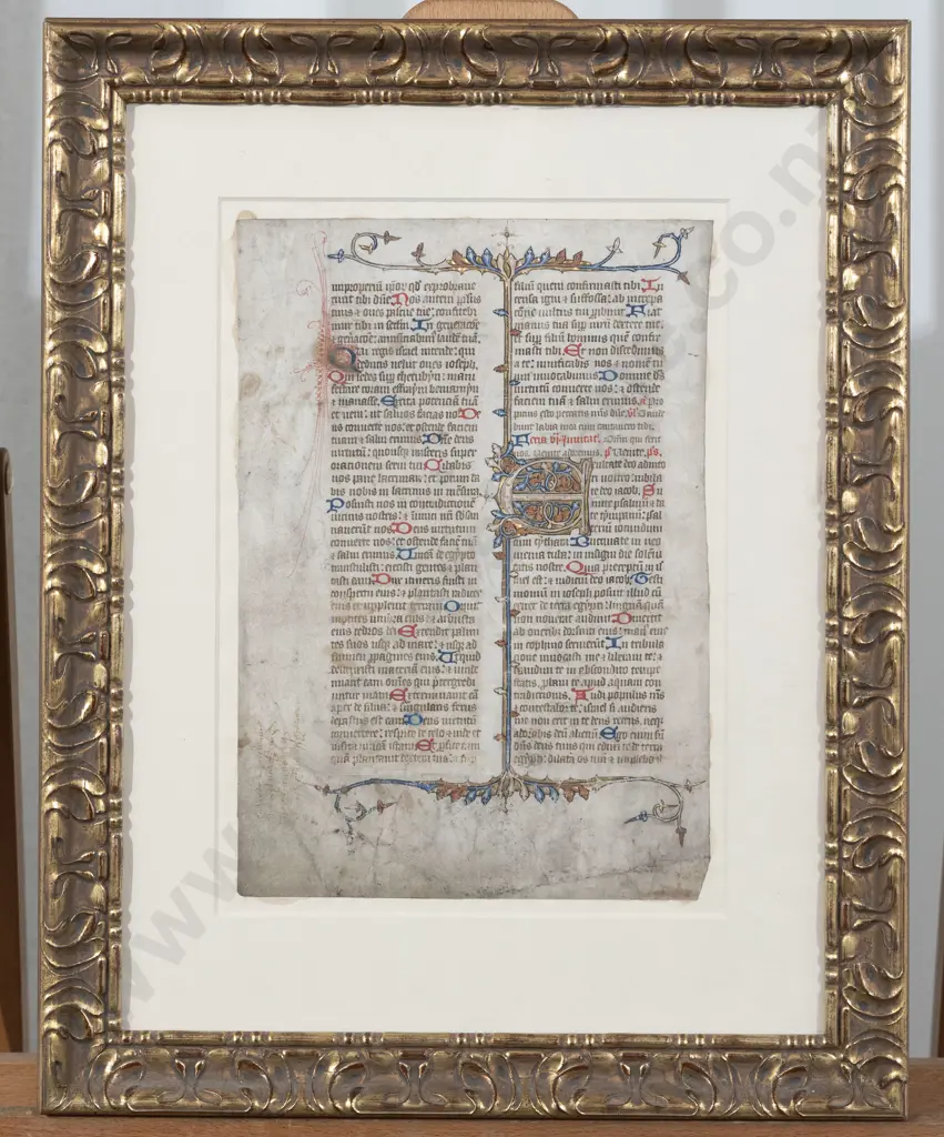 14th Century English Illuminated Manuscript Leaf From A Psalter Image 1++