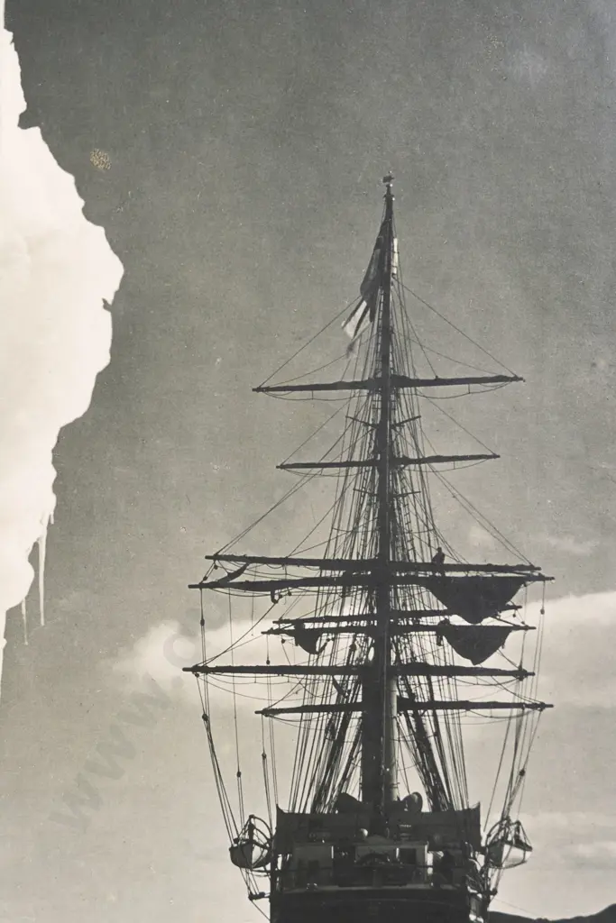 Herbert George Ponting (1871-1935) Terra Nova at the Ice Foot (Signed Carbon Print) Image 1++