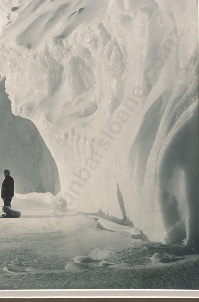 Herbert George Ponting (1871-1935) The Team Benenath The Barne Glacier, (Signed Carbon Print) Image 1++