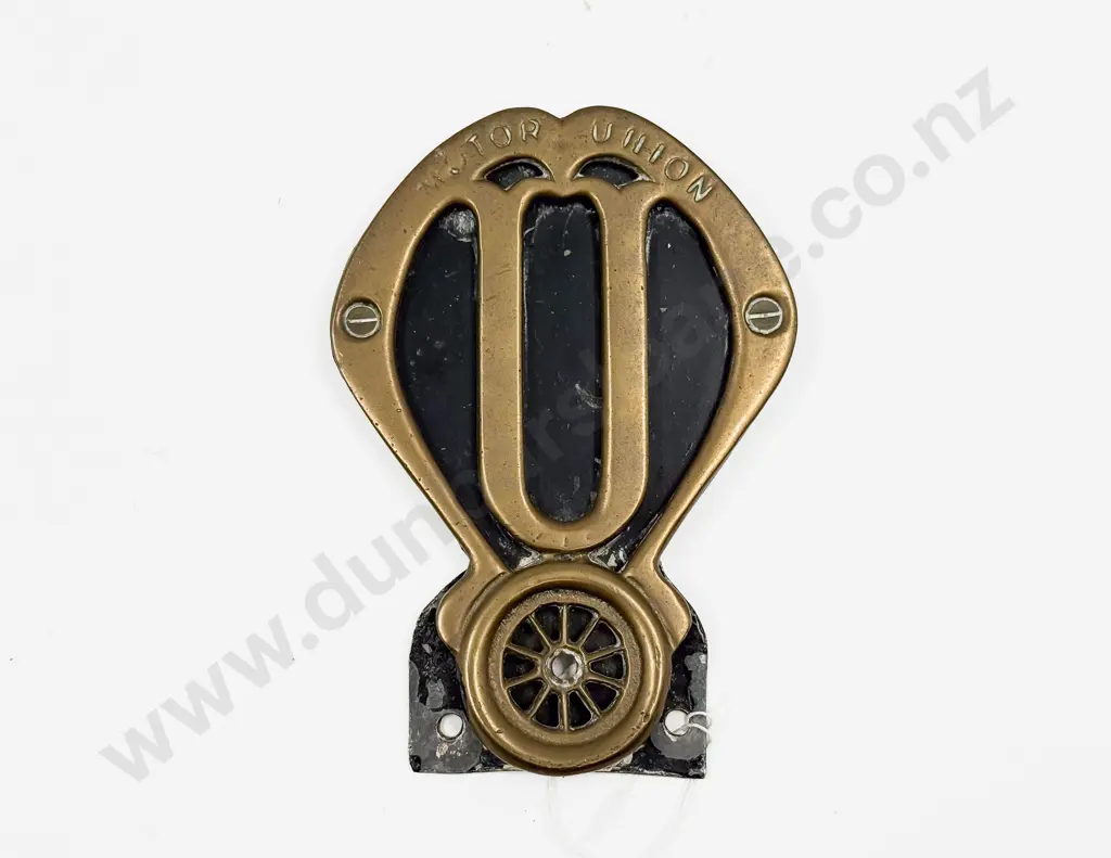 C1908-1910 British Brass Motor Union Badge Image 1++