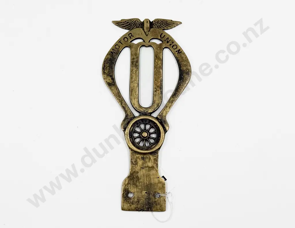 C1908 - 1910 Brass Motor Union Badge Type 3 numbered Image 1++