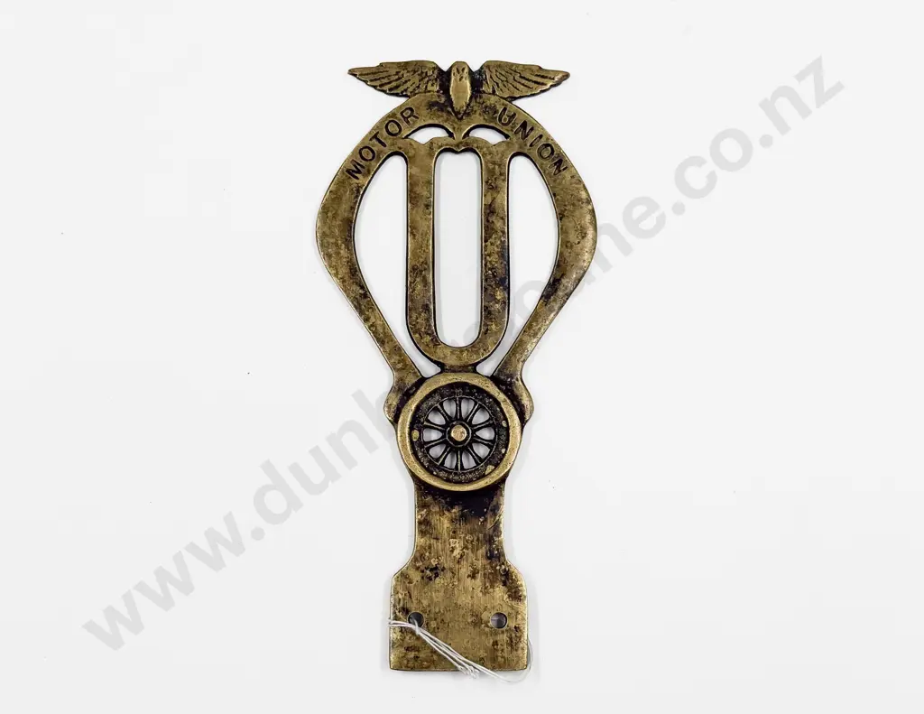 C1908 - 1910 Brass Motor Union Badge Type 3 numbered Image 1++