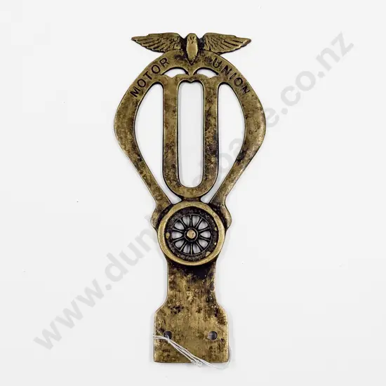 C1908 - 1910 Brass Motor Union Badge Type 3 numbered