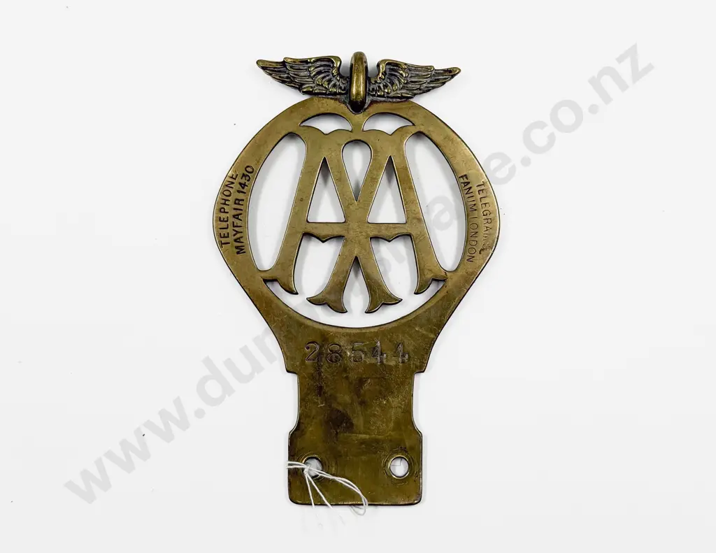 C1913 British Automobile Association Brass Car Badge #28544 Image 1++