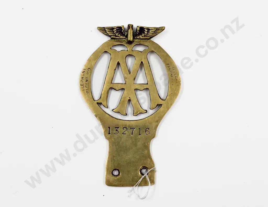 C1913 British Automobile Association Brass Car Badge #132716 Image 1++