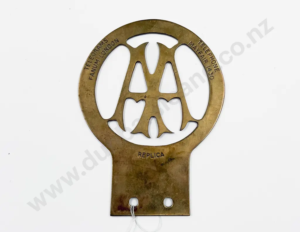C1906 First 100 Replica British Automobile Association Brass Car Badge Image 1++