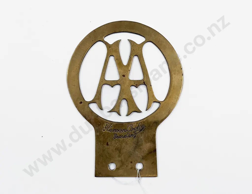 C1906 First 100 Replica British Automobile Association Brass Car Badge Image 1++