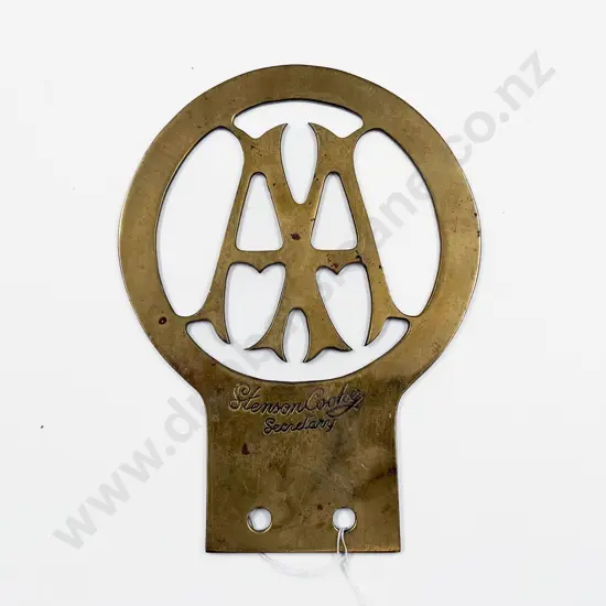 C1906 First 100 Replica British Automobile Association Brass Car Badge