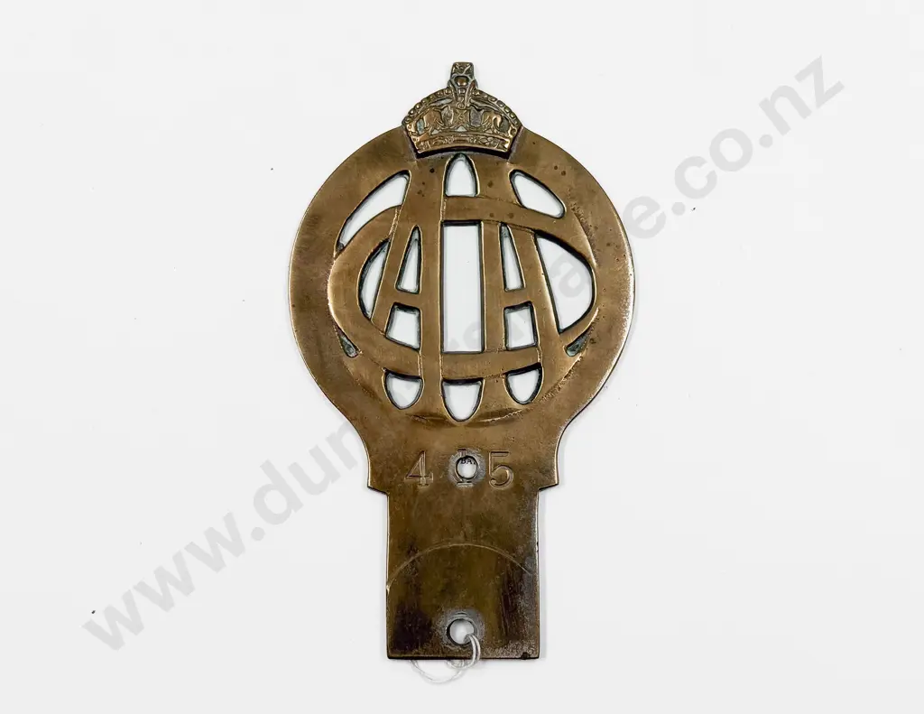 Vintage Canterbury Automobile Association Brass Car Badge #415 Image 1++