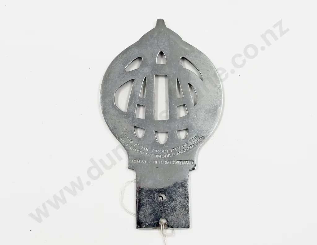 Vintage Canterbury Automobile Association Chrome Plated Car Badge #740 Image 1++