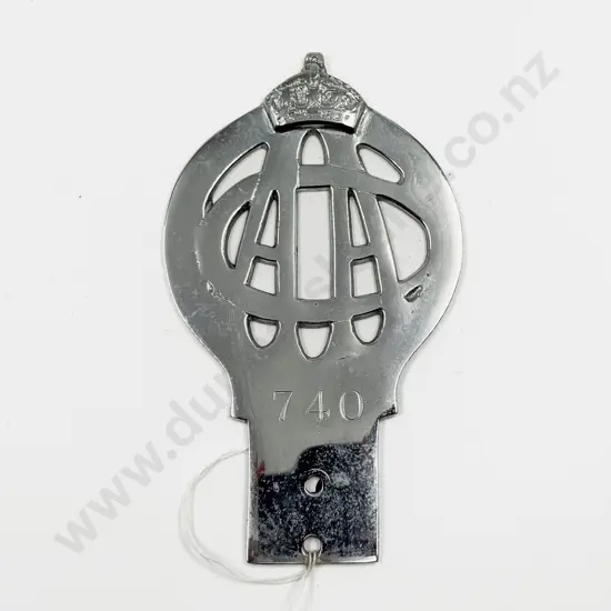 Vintage Canterbury Automobile Association Chrome Plated Car Badge #740