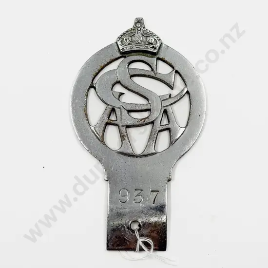 Vintage South Canterbury Automobile Association Chrome Plated Car Badge #937