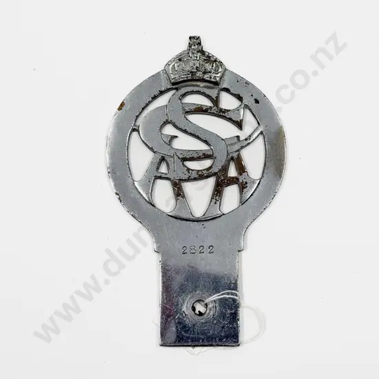 Vintage South Canterbury Automobile Association Chrome Plated Car Badge #2822