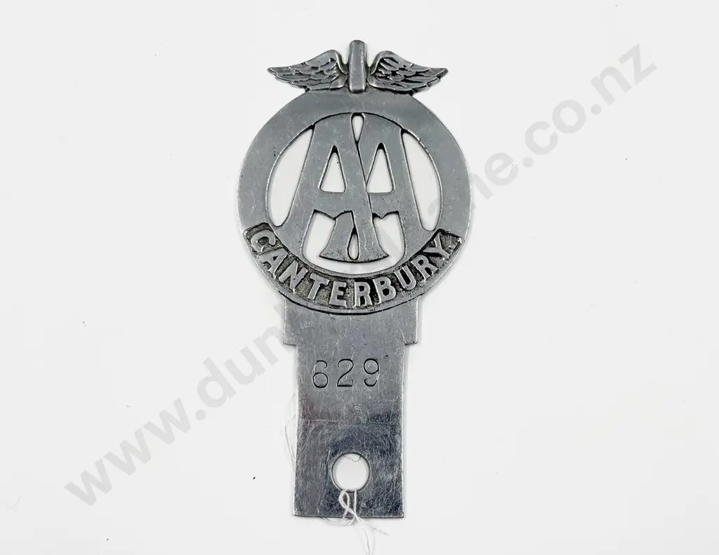 Vintage Canterbury Automobile Association Chrome Plated Car Badge #629 Image 1++