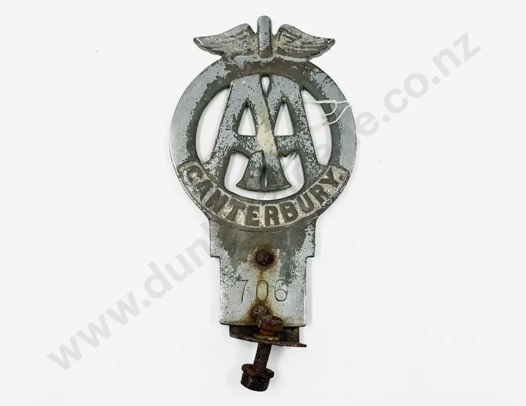 Vintage Automobile Association Chrome Plated (Worn) Canterbury Car Badge #706 Image 1++