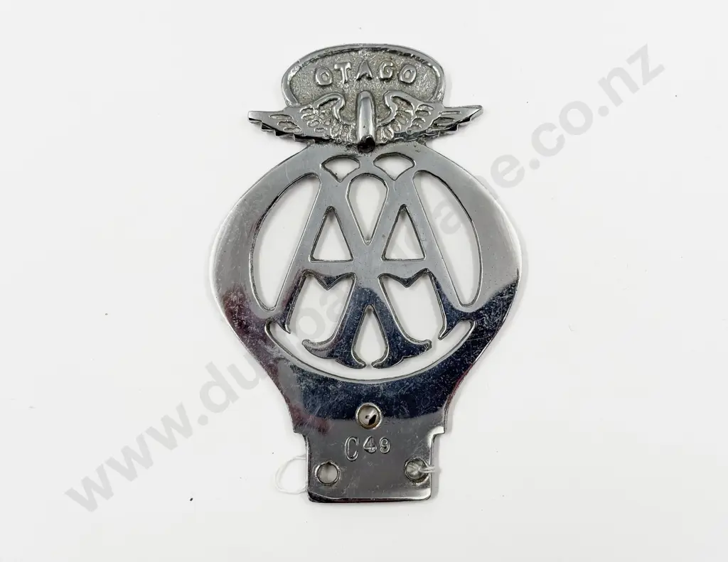 Vintage Otago Automobile Association Chrome Plated Car Badge #C49 Image 1++