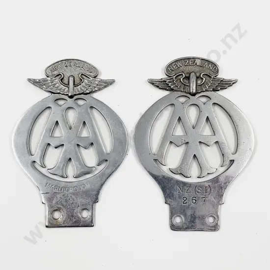 C1938-50 NZ Automobile Association AA Chrome Plated Car Badge