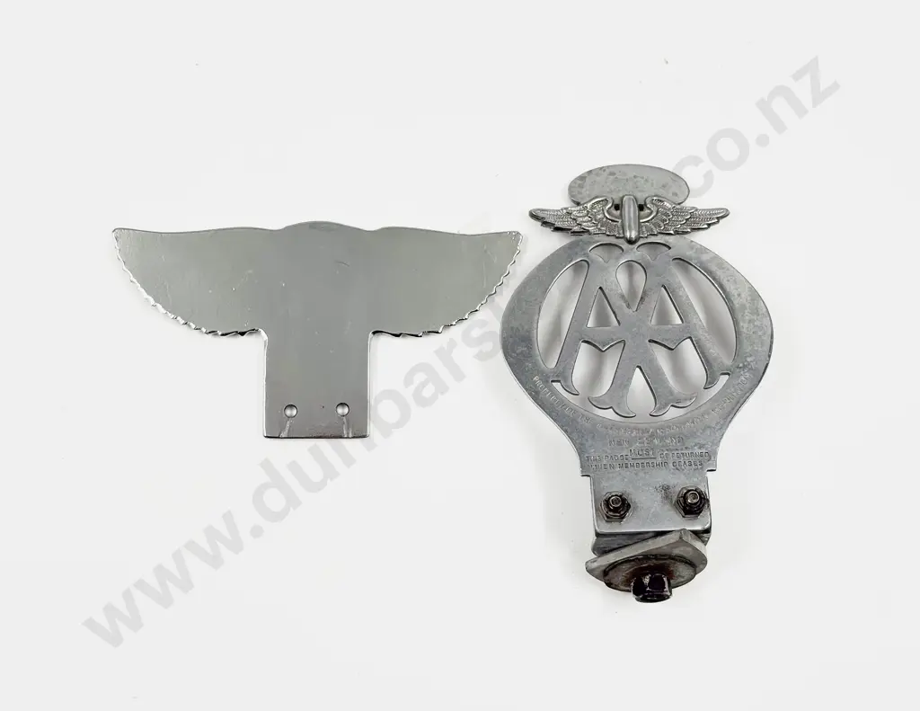NZ Automobile Association AA Chrome Plated Car Badge and NZ Car Club Badge Image 1++