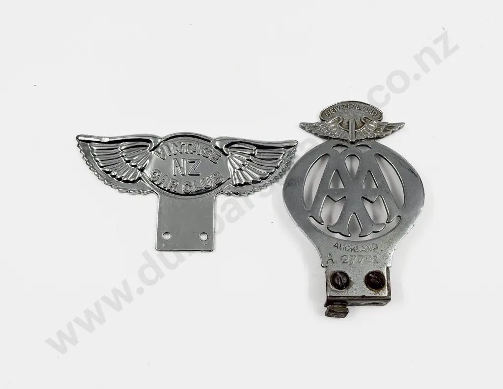 NZ Automobile Association AA Chrome Plated Car Badge and NZ Car Club Badge Image 1++