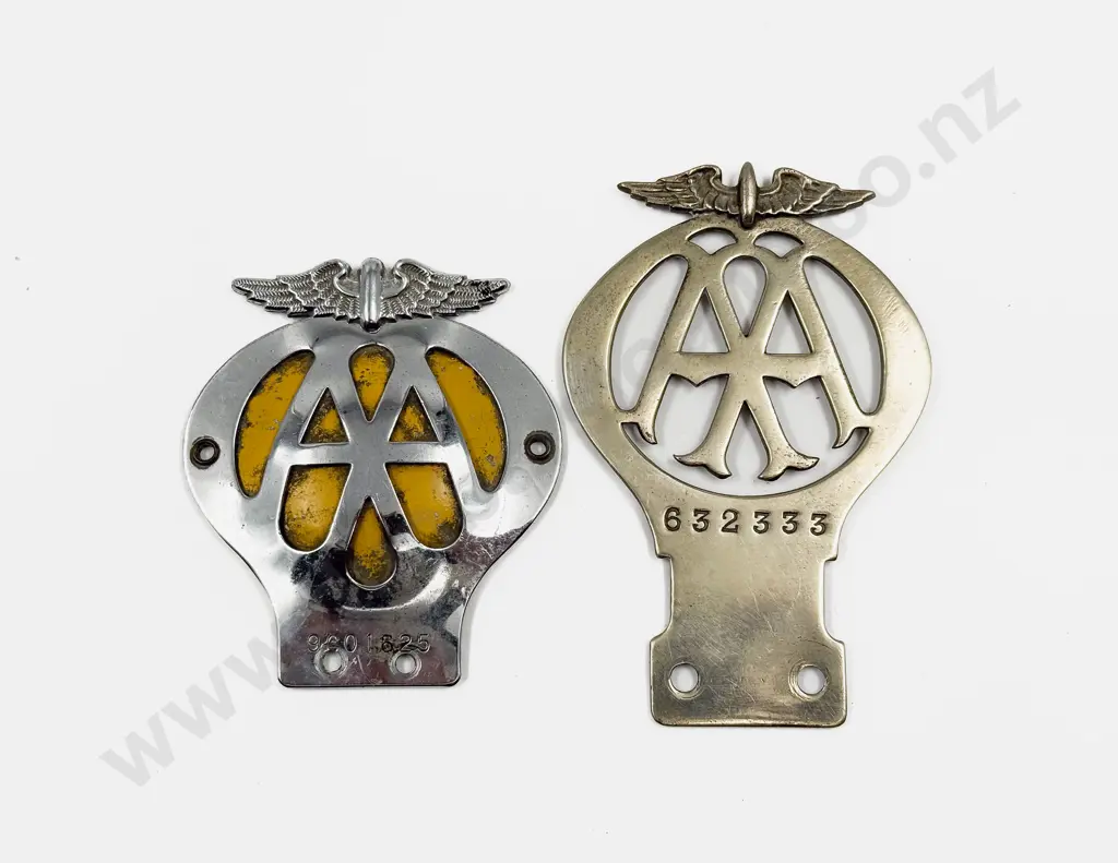 Vintage British Automobile Association AA Chrome Plated Car Badge and C1950's Badge Image 1++