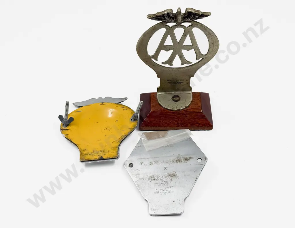 Three British Automobile Association AA Chrome Plated Car and Lorry Badges Image 1++