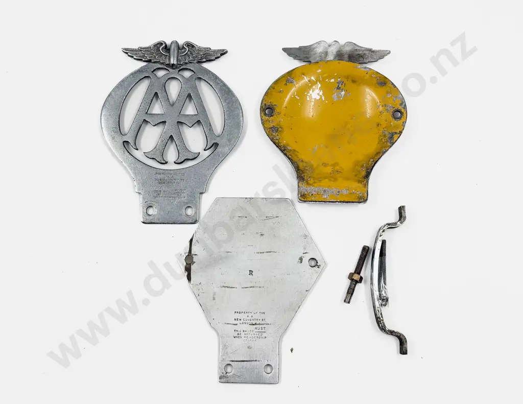 Three British Automobile Association AA Chrome Plated Car and Lorry Badges Image 1++