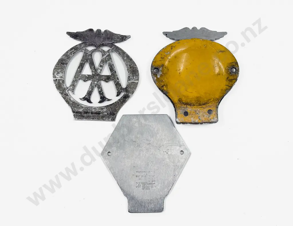 Three British Automobile Association AA Chrome Plated Car and Lorry Badges Image 1++