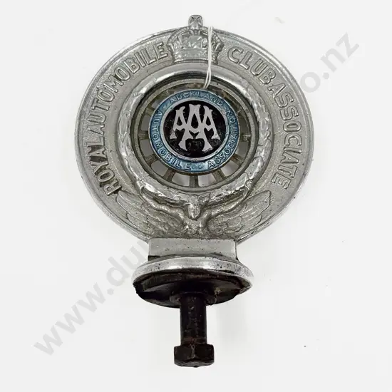 Vintage AAA Royal Automobile Club Associate Auckland Car Badge