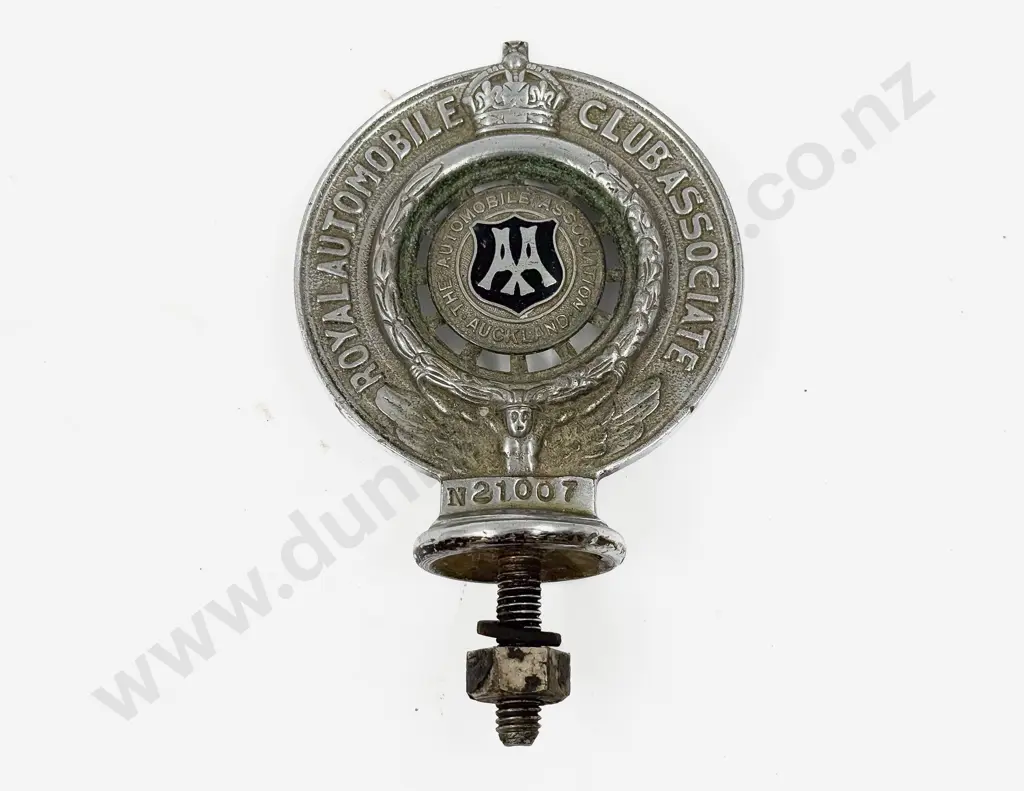 Vintage AA Royal Automobile Club Associate Auckland Car Badge Image 1++
