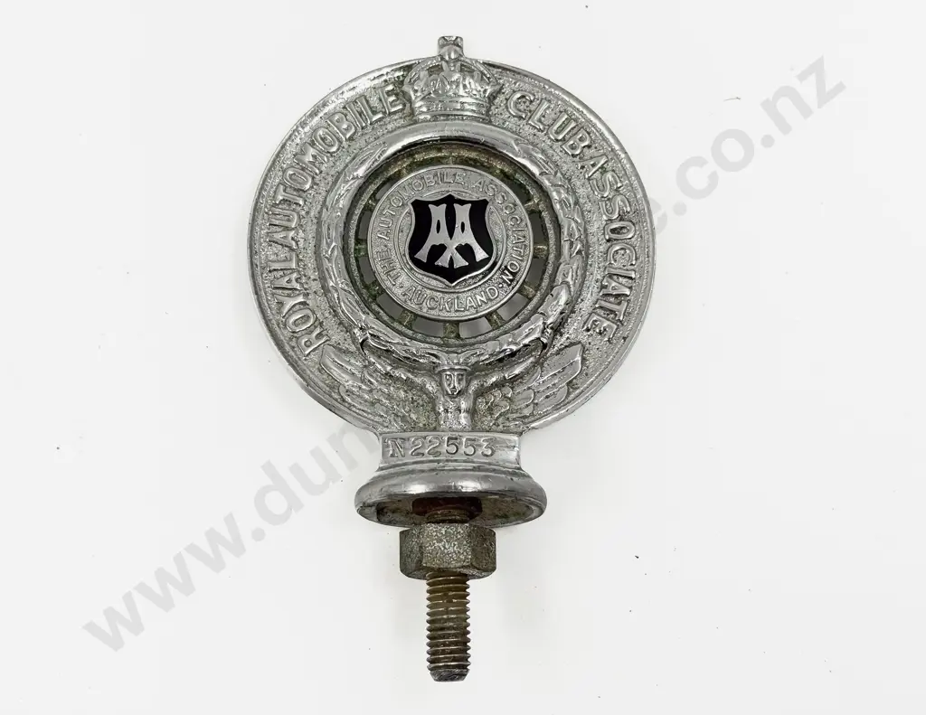 Vintage AA Royal Automobile Club Associate Auckland Car Badge Image 1++