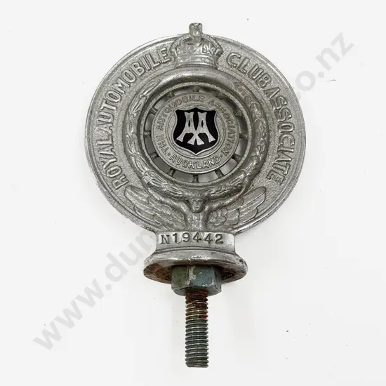 Vintage AA Royal Automobile Club Associate Auckland Car Badge