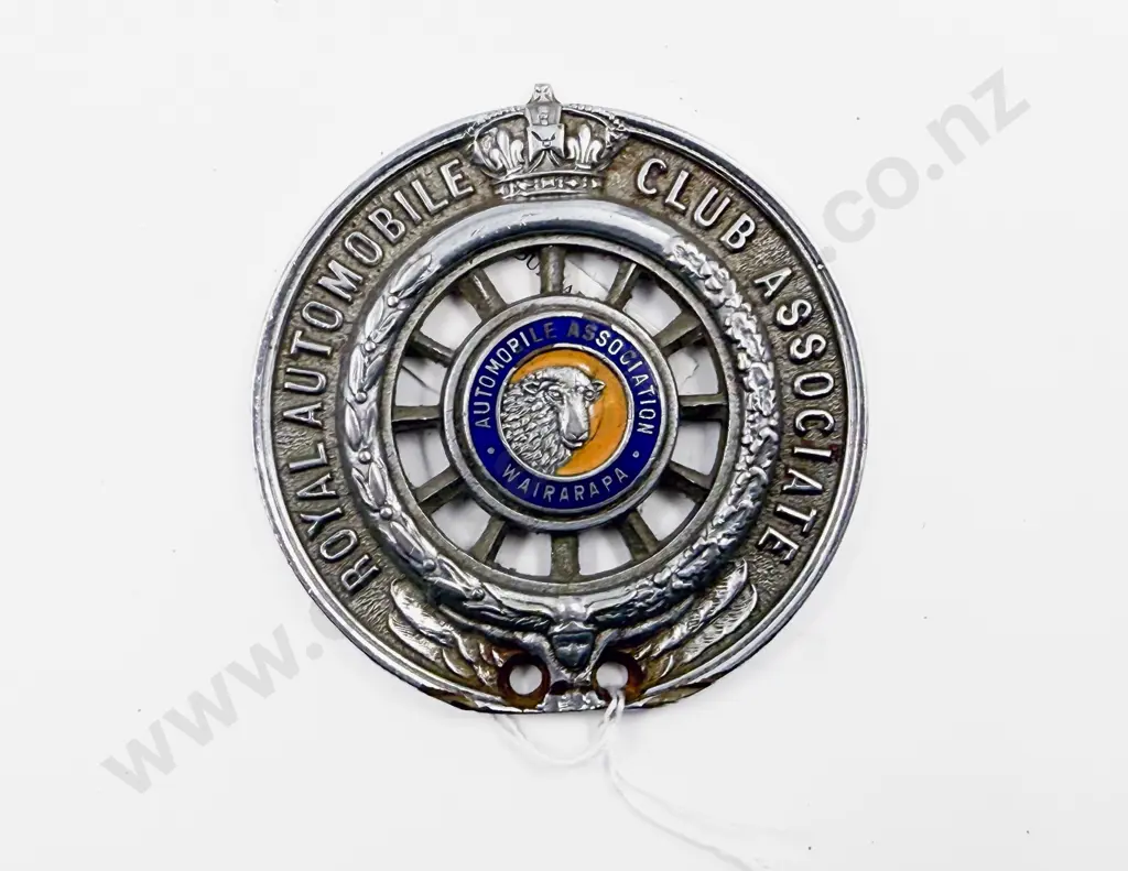 Vintage AA Royal Automobile Club Associate Wairarapa Car Badge Image 1++