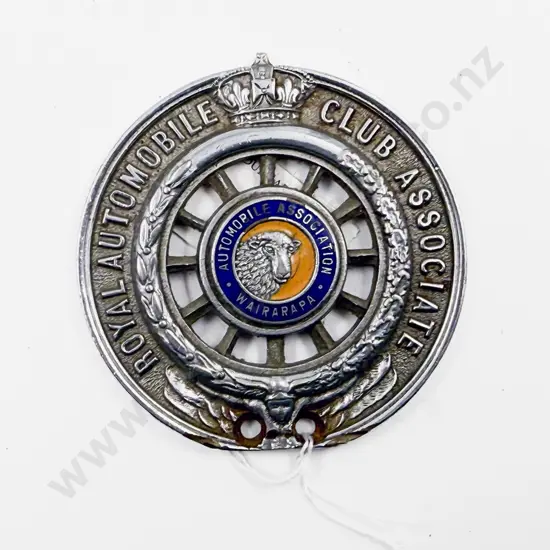 Vintage AA Royal Automobile Club Associate Wairarapa Car Badge