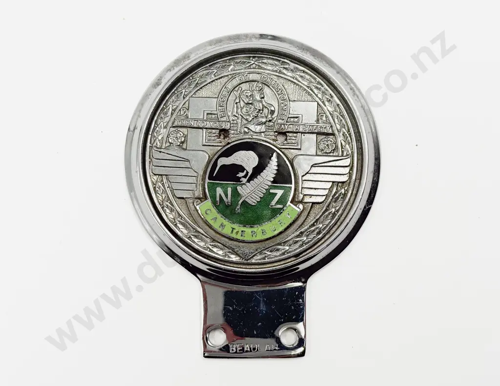 C1960's St Christopher NZ Canterbury Emblem Car Badge Image 1++