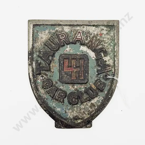 Vintage Tauranga Car Club Shield Badge