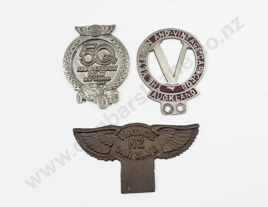 50years Anniversary Rally NZ 1996 - The Veteran & Vintage Car Club Auckland Badge and Car Club Image 1++