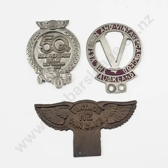 50years Anniversary Rally NZ 1996 - The Veteran & Vintage Car Club Auckland Badge and Car Club