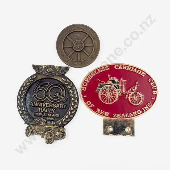 50years Anniversary Rally NZ 1996 - Vintage Car Club NZ 1980 Rally Medallion Rotorua - Horseless Carriage Club NZ Badge