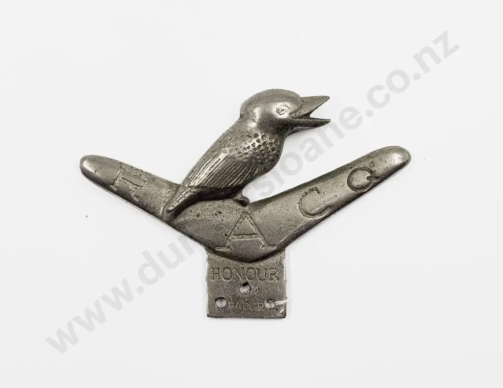 C1936 Royal Automobile Club Queensland 'HONOUR' Car Club Badge Image 1++