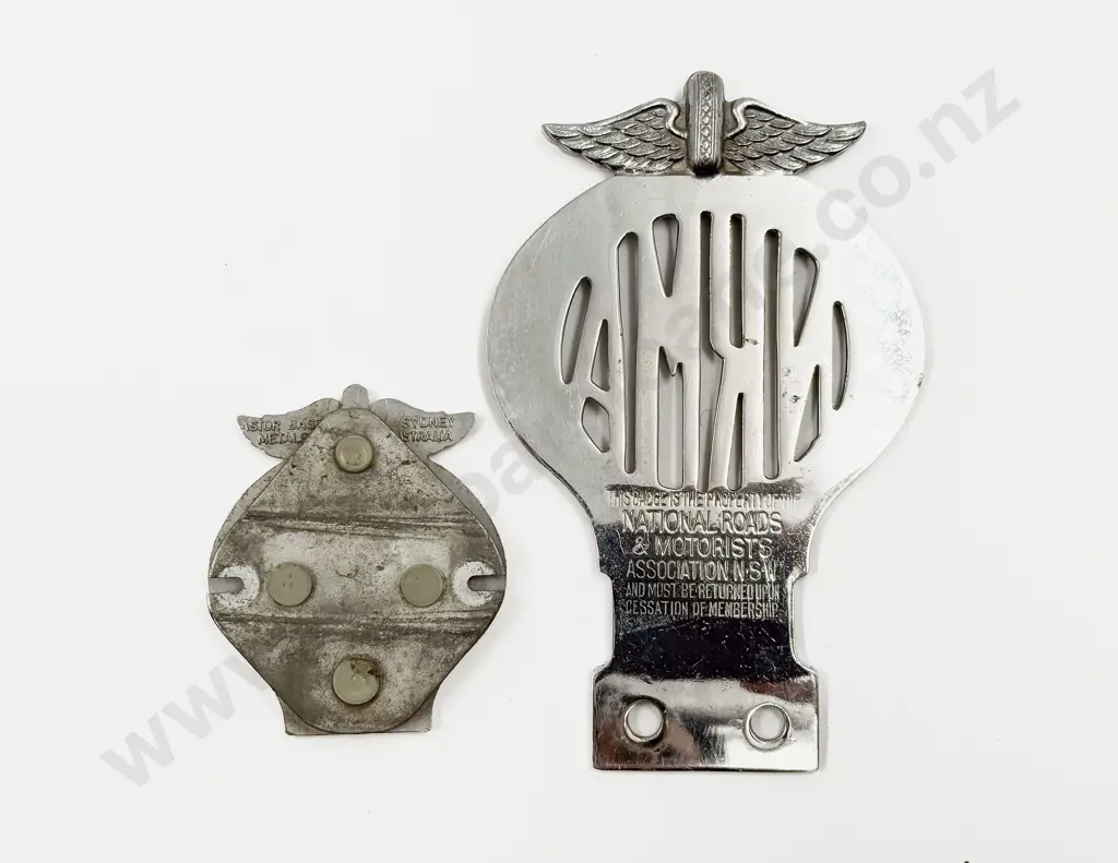 National Roads and Motorists Association Australia Chrome Plated Badge Two Sizes 14.5cm H Image 1++