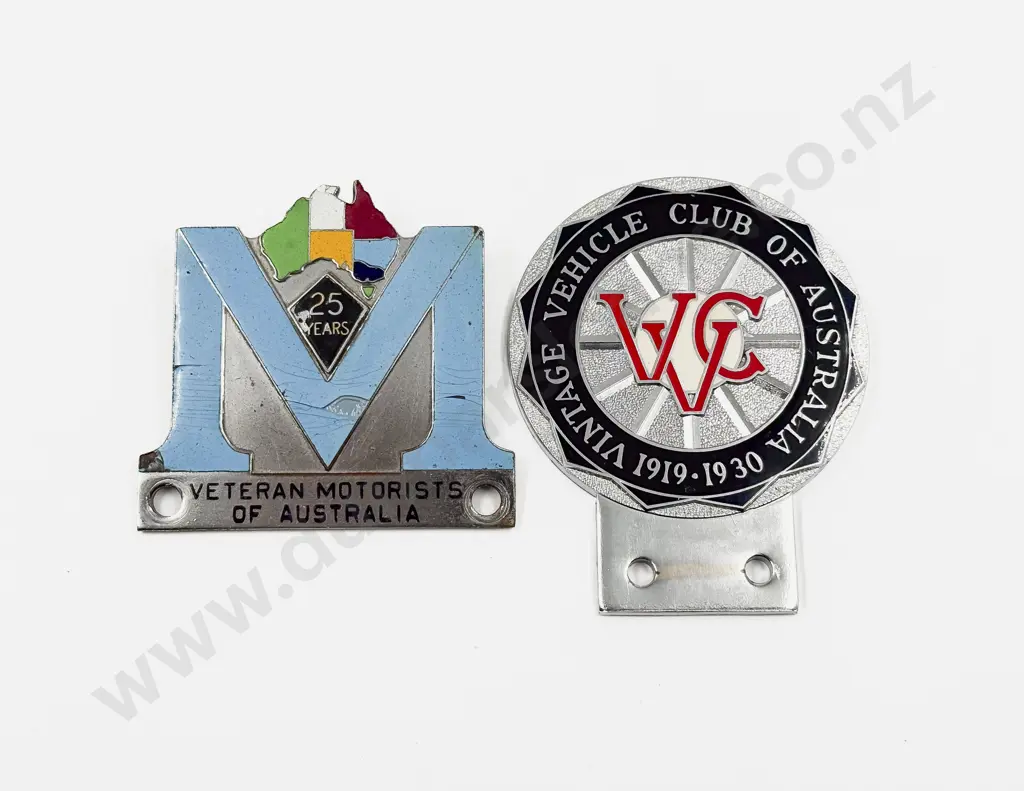 Vintage Vehicle Club of Australia 1919-1930 Car Badge and 25Years Badge Image 1++