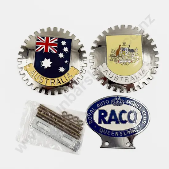 Three Australian Car Club Grille Badges